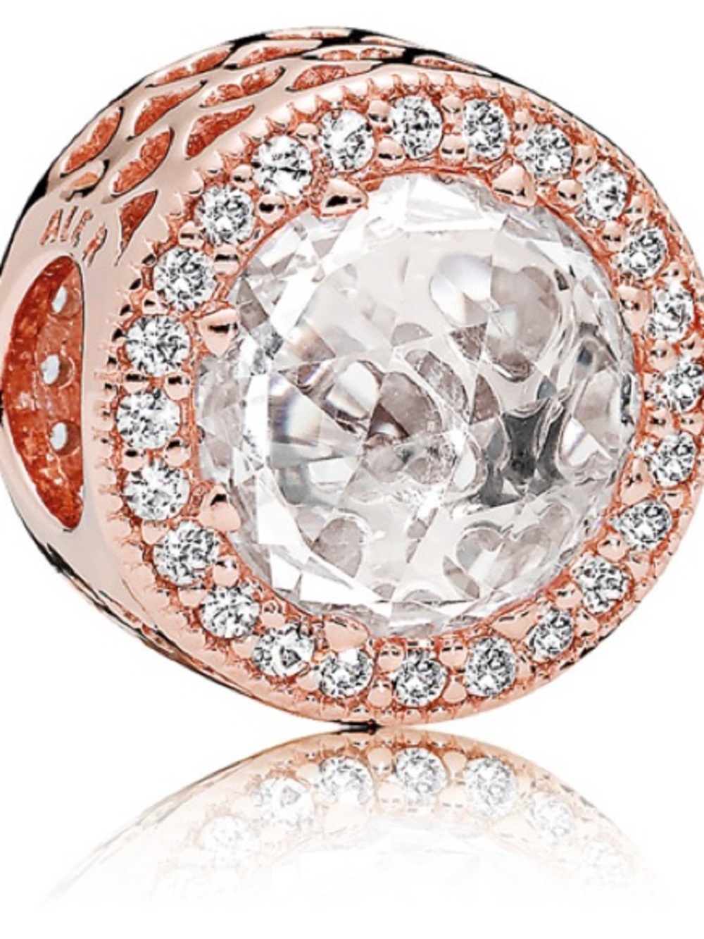 Pandora Shine Radiant Hearts Charm; 14k Rose Gold Plated; J2 ALE MET Stamped